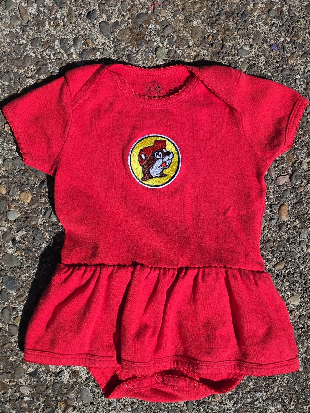 Red Short-Sleeve Baby Dress